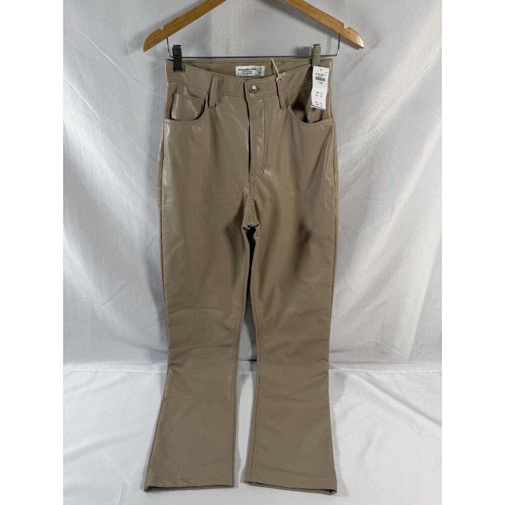 NWT Abercrombie & Fitch Vegan Leather 90's Straight Ultra High Rise 27/4L $110